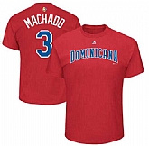 Dominican Republic Baseball 3 Manny Machado Majestic 2017 World Baseball Classic Name & Number T-Shirt Red,baseball caps,new era cap wholesale,wholesale hats